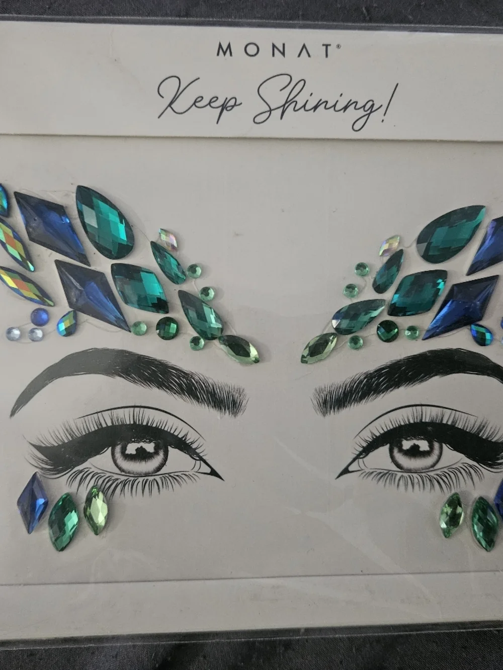 MONAT Keep Shining! Green & Teal Face Gem Stickers - Picture 3 of 3
